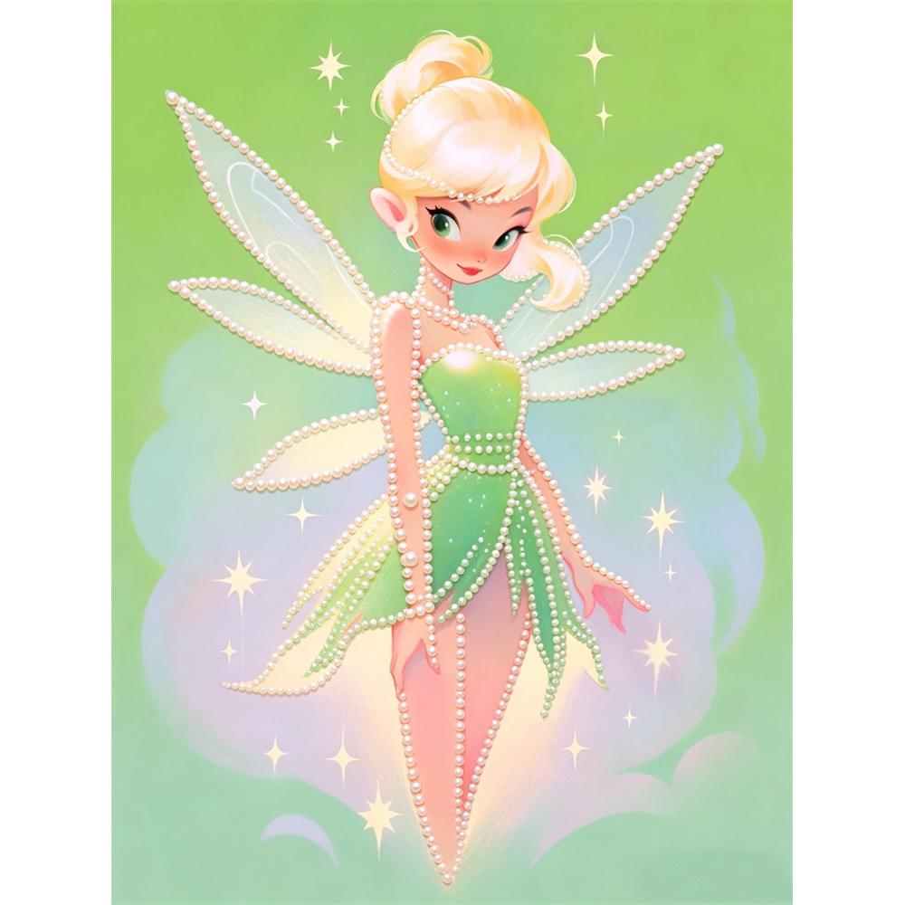 

Disney Pearl Painting Tinker Bell DIY Pearl Art Painting Pearl Gem Painting Pictures Crafts Special Shape Home Wall Decoration 30x40