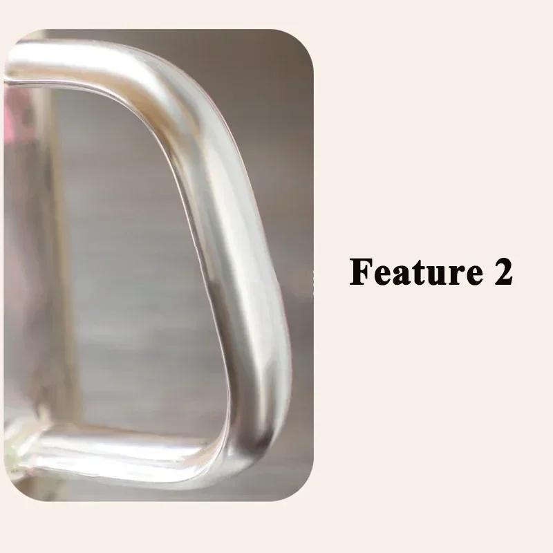 For 200ml Double Wall Coffee Mug with Handles Transparent Flowers Clear Milk Cups Fill Artificial Simulation Drinkware Glass for