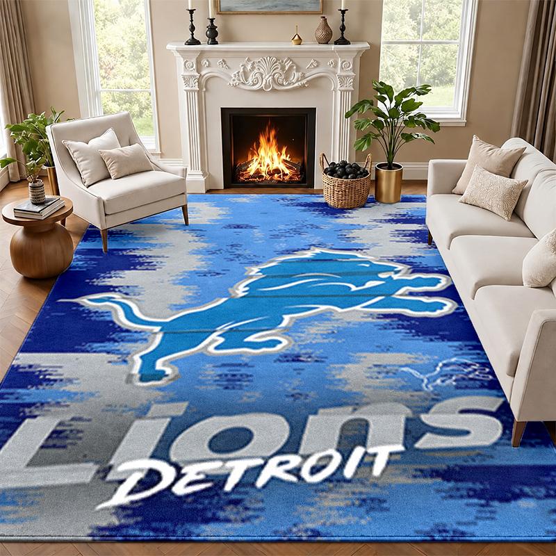 Detroit Lions Carpet Door Mat for Living Room or Bedroom Protective Mat Under Chair Office Decoration Christmas Gift Birthday Present