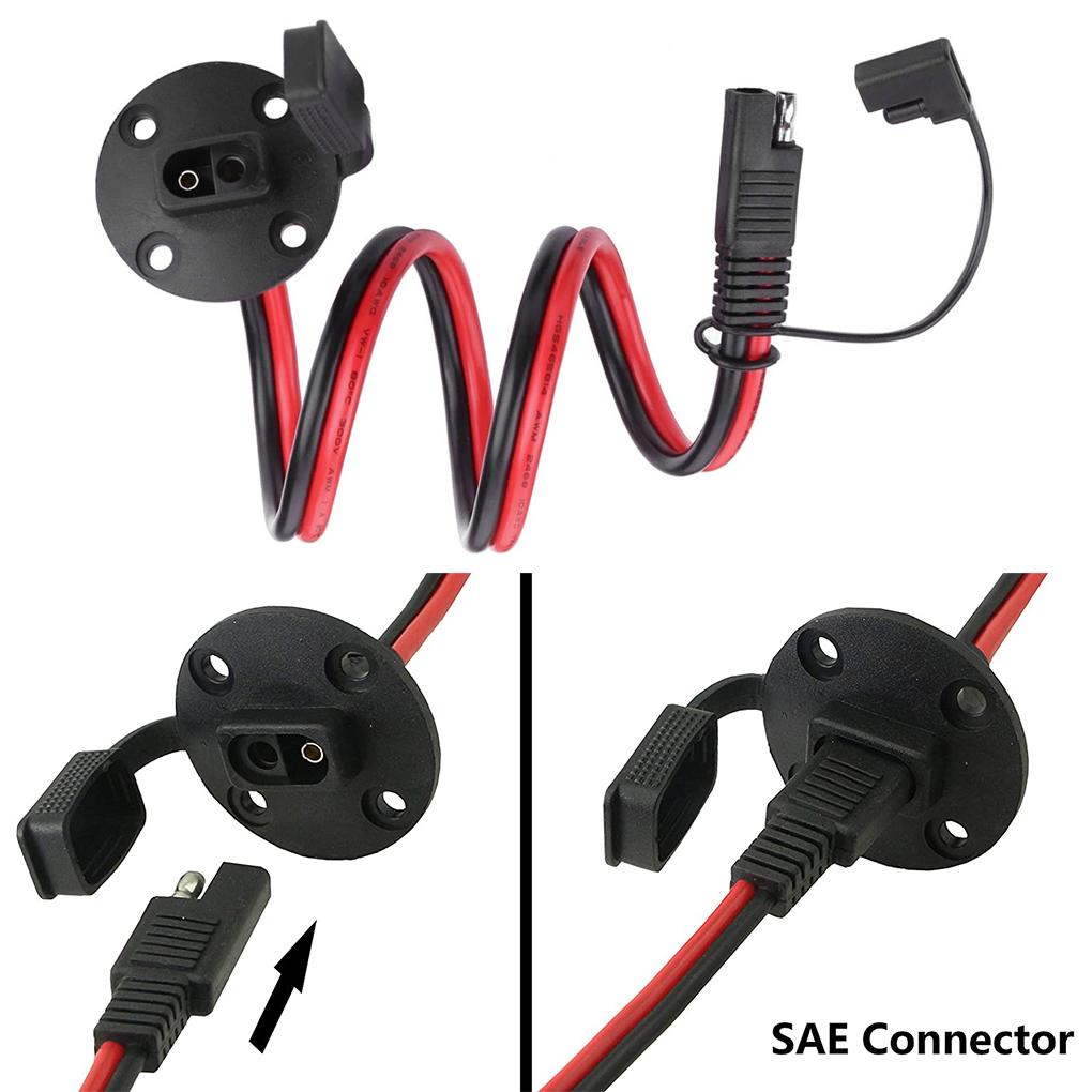 Solar Panel SAE to SAE 4Pin Adapter Adaptor Portable Converter 10Awg Waterproof Dustproof Cap Extender Replacement