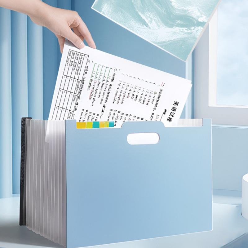 12-Pocket A4 Expanding File Folder – Large Capacity Portable Accordion Organizer for Office, Classroom, Documents