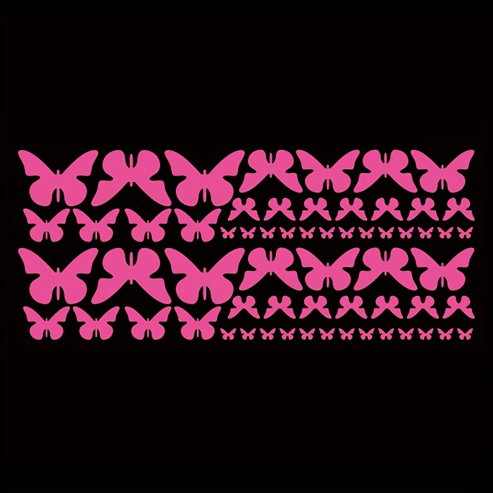 62 шт. Розовые наклейки на автомобиль с бабочками - Виниловые наклейки из ПВХ для бампера, боковой двери и стайлинга кузова, Водонепроницаемые и прочные, с праздничной тематикой для Хэллоуина,