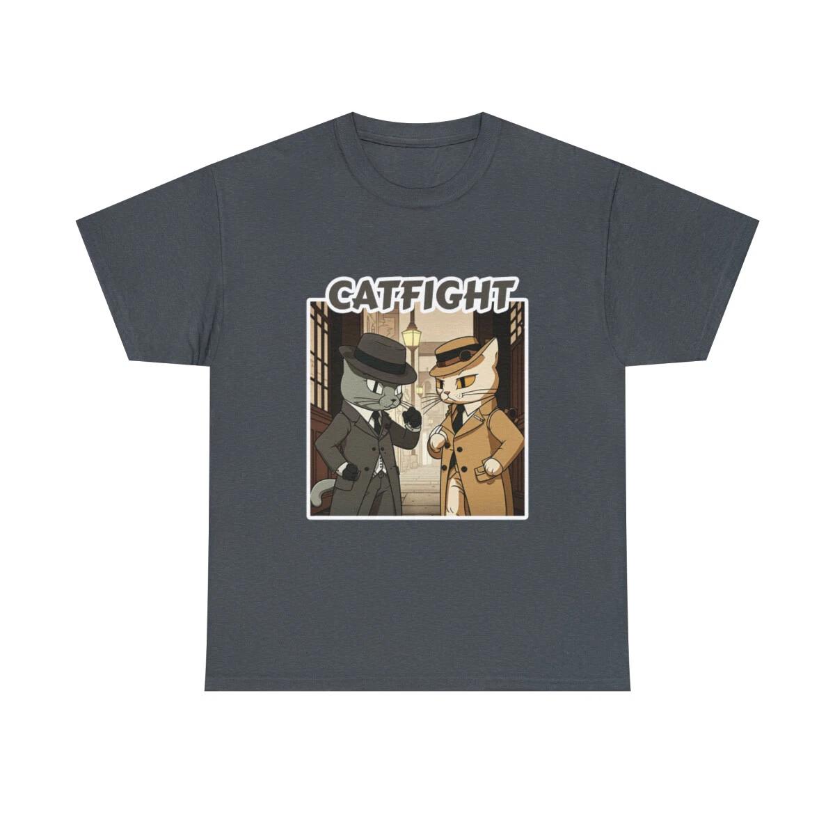 US Adults - Catfight ganster cats 1930s - Unisex Heavy Cotton Tee XL