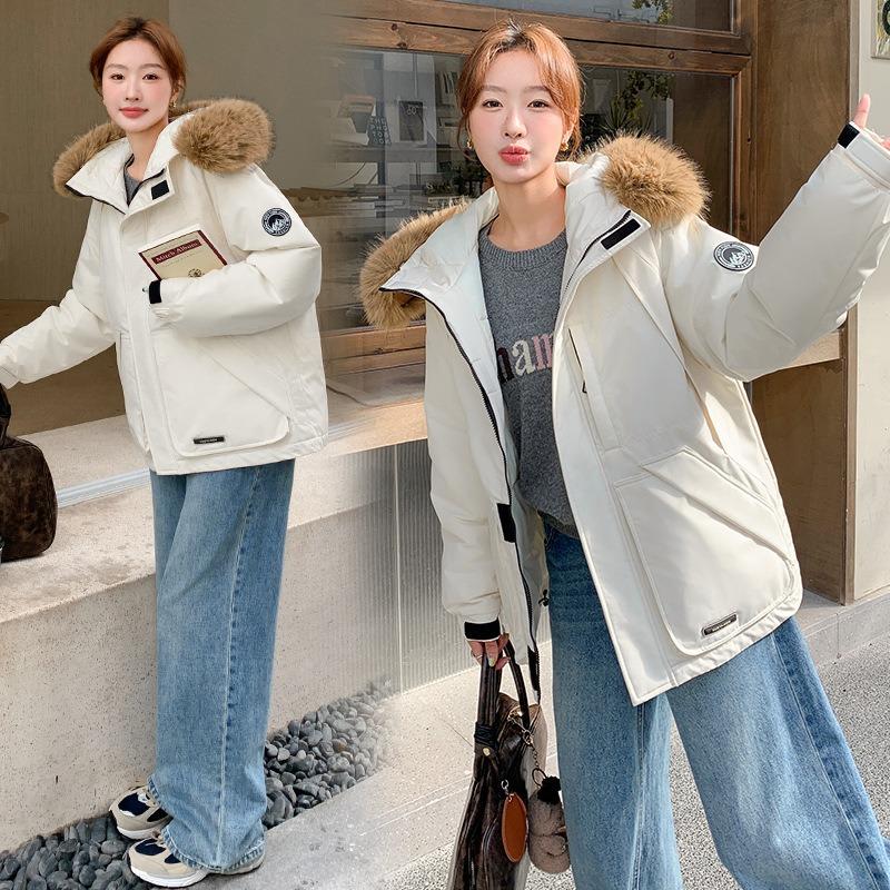 Tooling down cotton-padded pie overcomes women's short short winter fur collar thickened cotton-padded jacket tide