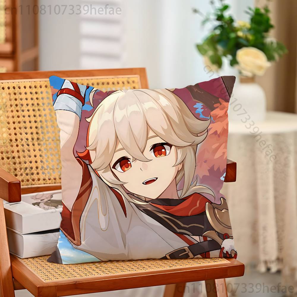 

Kazuha Genshin impact Print Polyester Pillow Case for Valentine gift Home Sofa Cushion Cover Decoration Custom 30x30cm