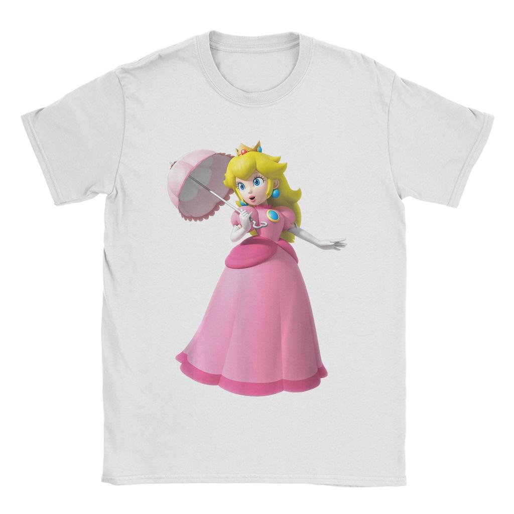 Unisexs Super Marios Princess Peach 3D Poster T Shirt Pure Cotton Clothing Vintage Short Sleeve Tees Gift Idea TShirts