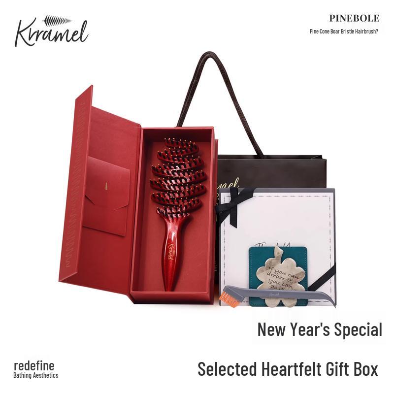 KRRAMEL Boar Bristle Air Cushion Massage Comb