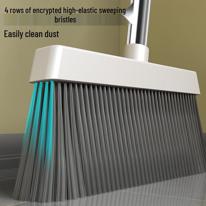 Enhanced Thickened Broom & Dustpan Set: Non-Stick, Hair-Resistant Sweeping Tool with Squeegee