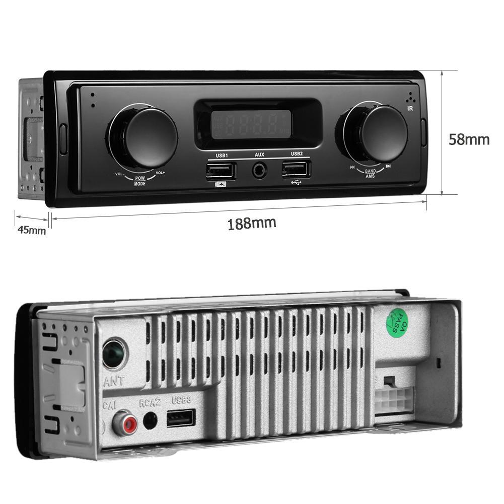 1 Din Dual Knob Car Stereo Audio InDash FM AuxIn Receiver USB MP3 Radio Player Car Audio In