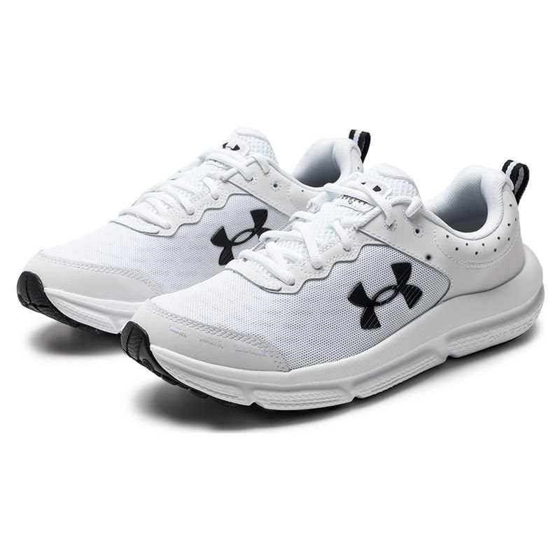 Under Armour Charged Assert 10 White Black Men Sneakers 3026175-104