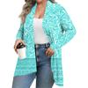 Women's Fall And Winter Fashion Casual Print Long Sleeve Mid-Length Cardigan Jacket
