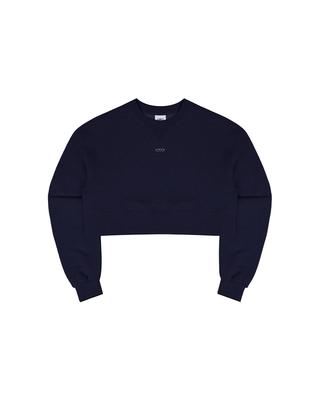 BORN TO WIN B Pendant Crop Sweatshirts [Navy]