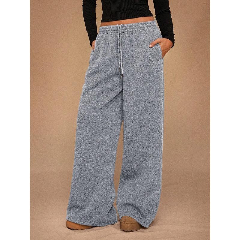 IHUASU Women's Fashion Casual Solid Color Print Pants & Capris