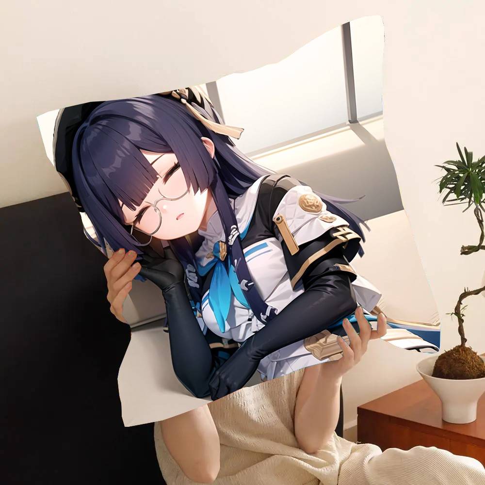 Pela Anime H-honkai Star Rail Pillow Case Fashion Square Pillowcase Bedroom Sofa Room Ins Decoration Leisure