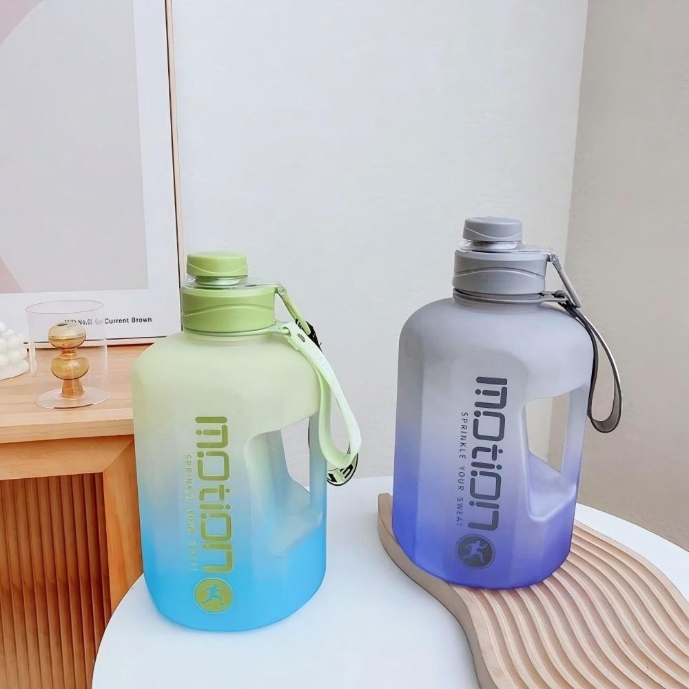 2 Liter Sports Water Bottle With Straw Large Capacity Fitness With Scale Gradient Kettle Outdoor Plastic Portable Water Bottle