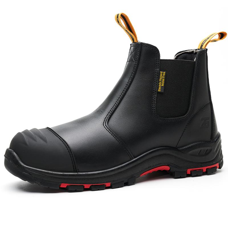 Pánské boty z pravé kůže Pracovní bezpečnostní obuv Odolná proti nárazu a propíchnutí Ochranné Chelsea boty pro svářeče Pánské