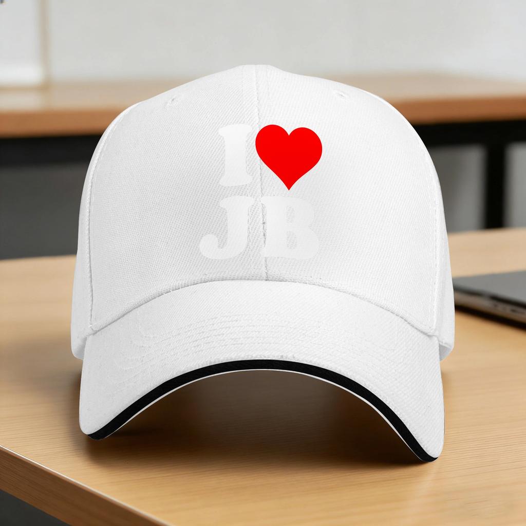 I Love Jb Heart Baseball Cap Outdoor Sports Dropshipping Hip Hop Hats Couple Women Street Style Custom Diy Baseball Caps