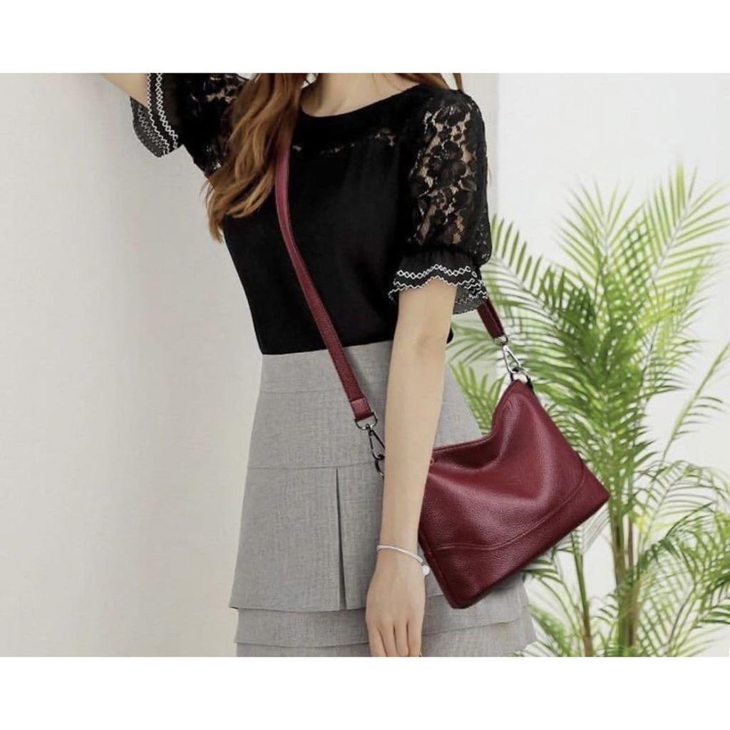 Shoulder Genuine for with Popular In Large Shoulder Crossbody Brown [REMARSO] Bag, Handbag, 2-way, Leather, Women, Tassels, Korea, Elegant, Stylish,