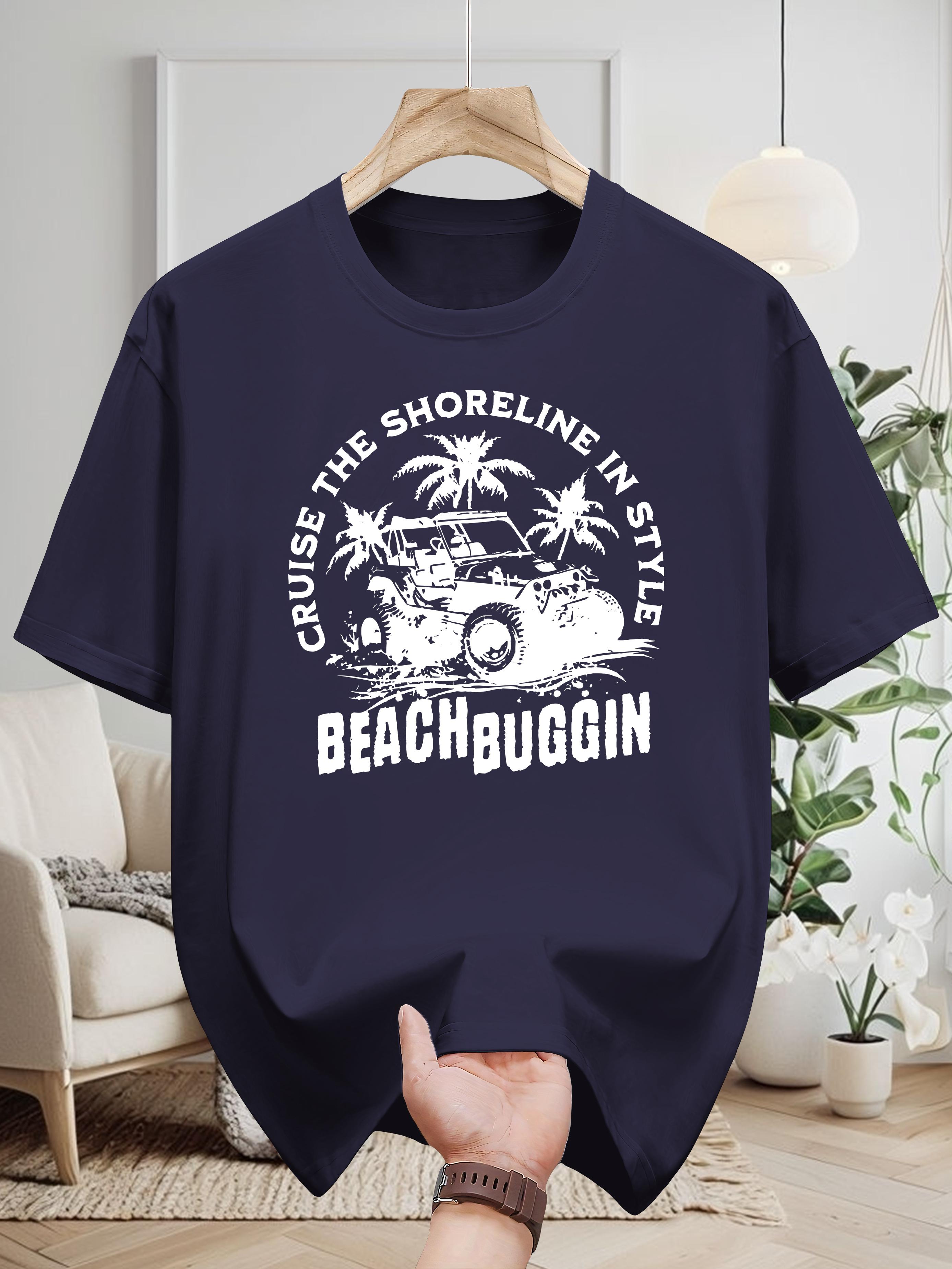 

Niuwang Selection 200g 100% Cotton Short Sleeve T-shirt - Black Casual Graphic Tee with Beach Cruiser Design S