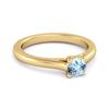 Solitaire Round Cut Blue Topaz 925 Sterling Silver Gold Vermeil Promise Ring