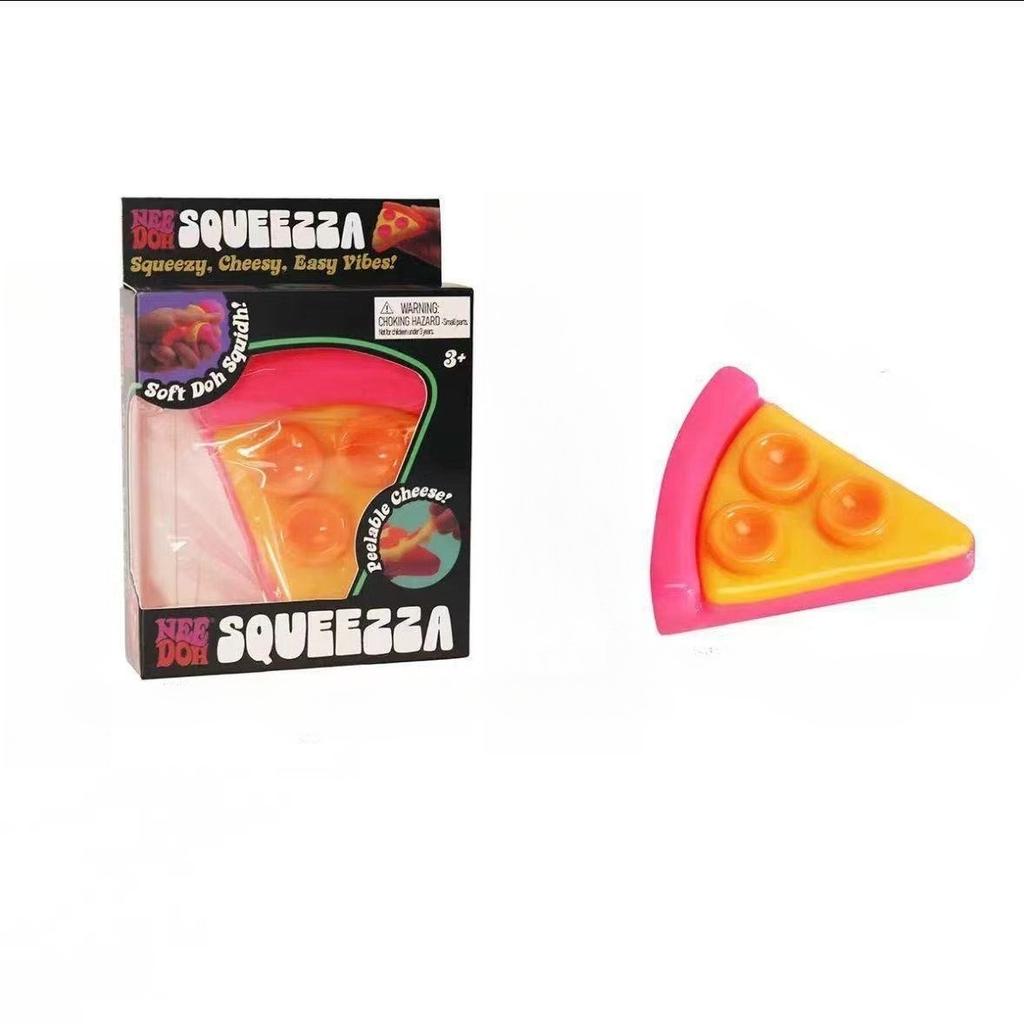 Pizza Shaped Squeeze Toy Gift Box Soft Simulation Fidget Set for Stress Relief