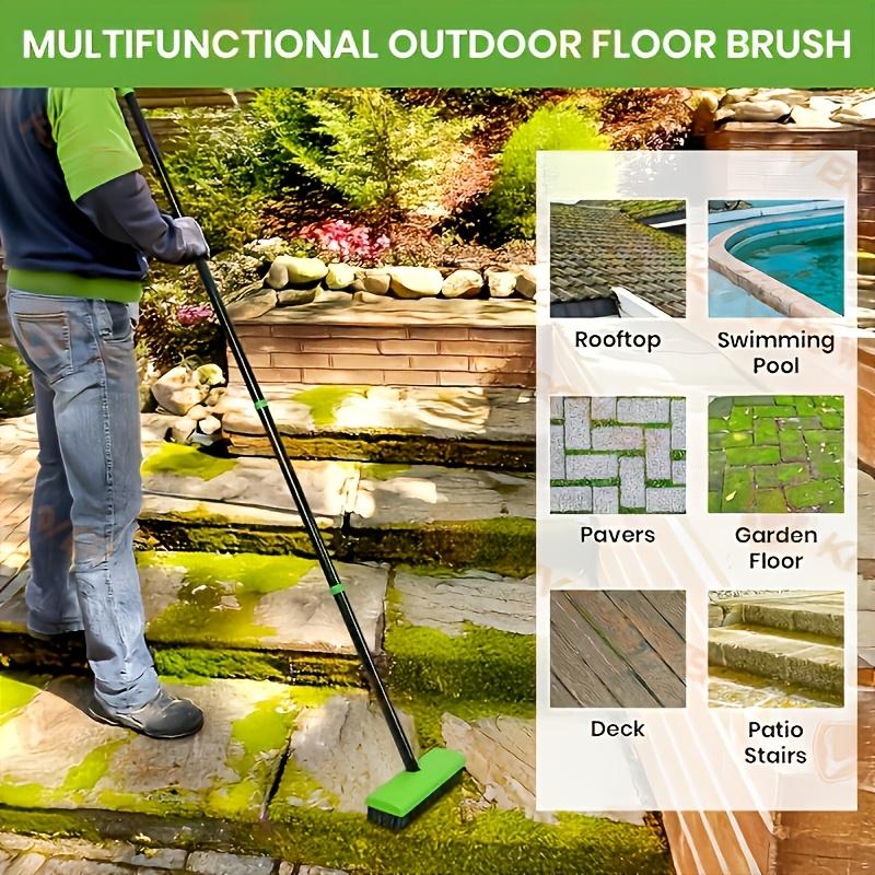 3 In 1 Steel Wire Garden Weed Brush Long Handle Moss Remover Set For Garden Patio Cleaning Supplies