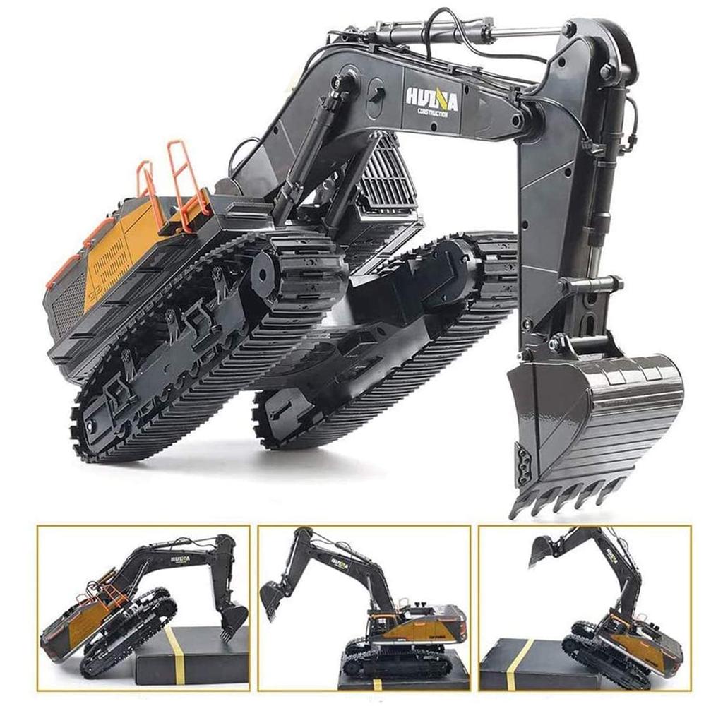 Yitong Latest Model Super Alloy Reinforced 22CH Power LED Miniature RC Construction Machine Toy for Beaches and Sandboxes Excavator, 2.4GHz Wireless,