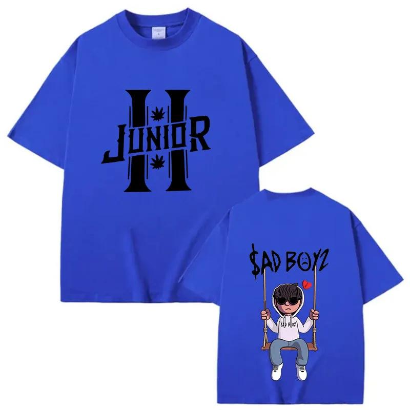 Tricouri Junior H Sad Boyz Unisex Harajuku cu Gât Rotund și Mânecă Scurtă Cadou pentru Fani Tricouri Casual pentru Bărbați Bumbac Top de Vară