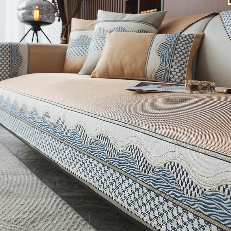 

Ice Silk Sofa Cushion, Non-Slip In Summer, Mat Cushion In Summer, Simple Modern Light Luxury, Full Set Of Armrest Back Cover Towel 70*70cm