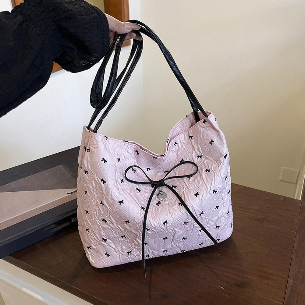 Bow Women's Single-shoulder Bag Fashion Large Capacity Tote Bag Handbag Crossbody Bag Daily Commuting Bag Underarm Pouch