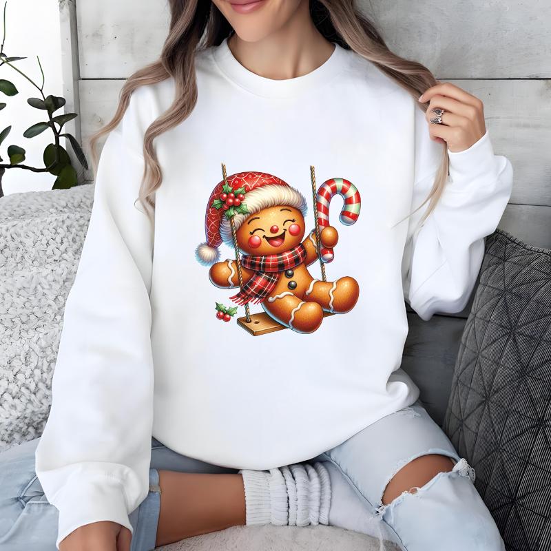 Beautiful Christmas ironing patches, cute gingerbread Diy T-shirts, clothes, stickers, sweatshirts, hats, heat transfer heat-pressed stickers