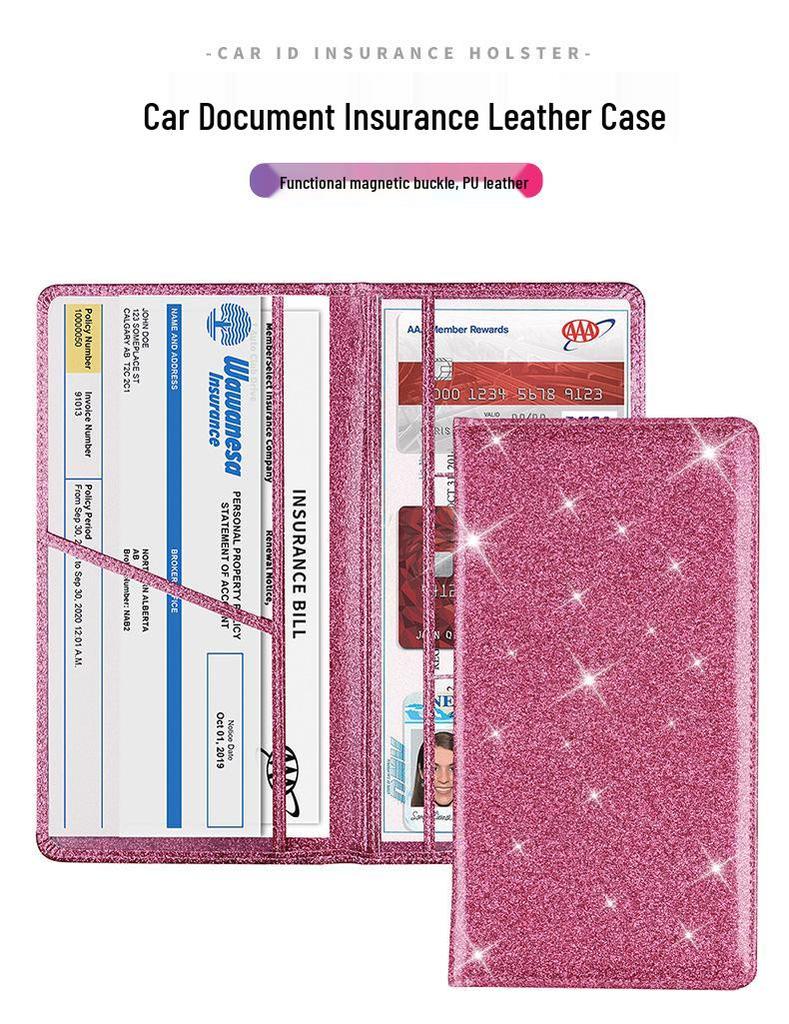 In-Stock Car Document Protector: PU Leather Insurance & Registration Card Holder Wallet