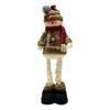 Christmas Plush Doll Plaid Standing Santa Snowman Reindeer Plush Figure with Retractable Legs for Xmas Holiday Party Fireplace Table Decor