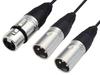 F-Factory XLRCannon Plug (Female) to XLRCannon Plug (Male) x 2 Splitter Cable, 0.1m, FNT-XY-71001J