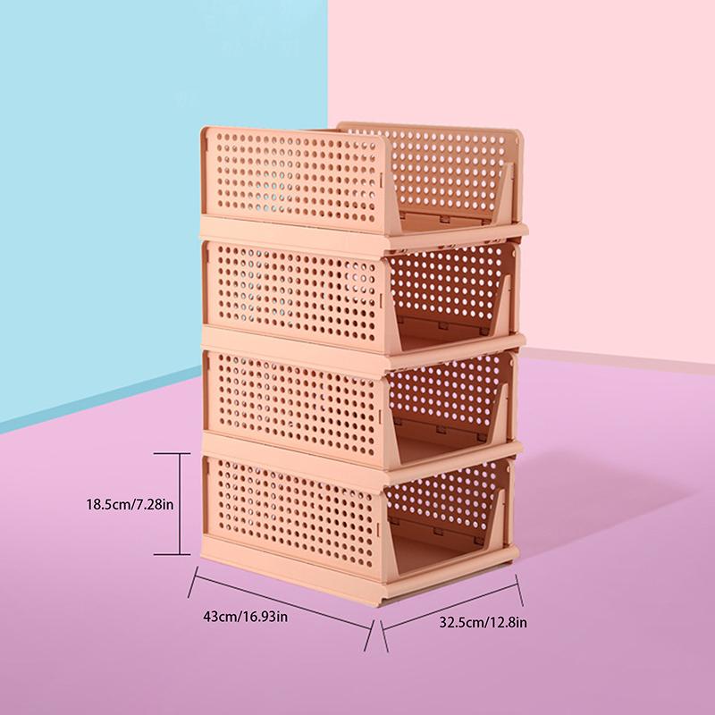Plastic Drawer Organizer Foldable Clothes Sorting Rack Storage Baskets Stackable Wardrobe Storage Box for Bedroom