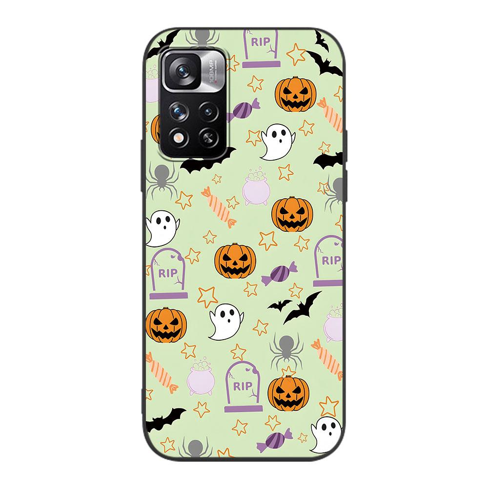 Hallowmas Cute Case for Xiaomi Redmi Note 11 10S 8T 10 12 Pro Plus 11T 8 9 11E 11S 5 Pro 9S 7 Soft TPU Black Phone Cover