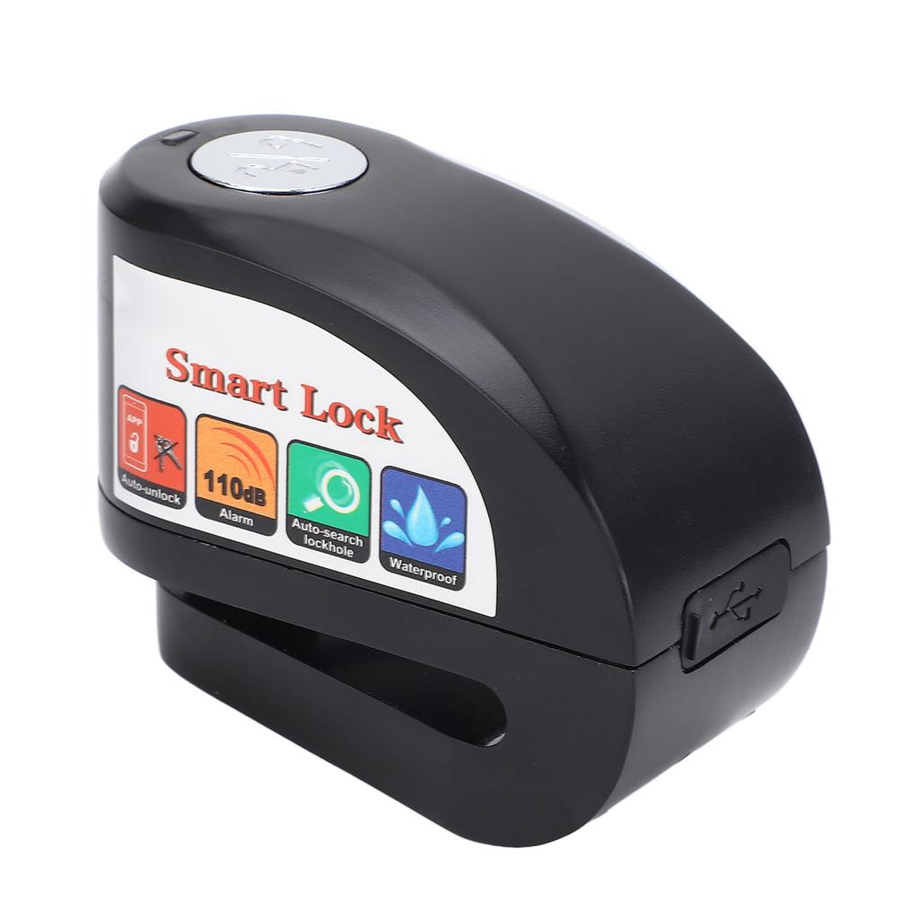 Trava de Disco para Motocicleta Bluetooth à Prova de Chuva Alarme de Alto Decibéis Trava de Disco de Roda de Segurança Inteligente para Motocicleta