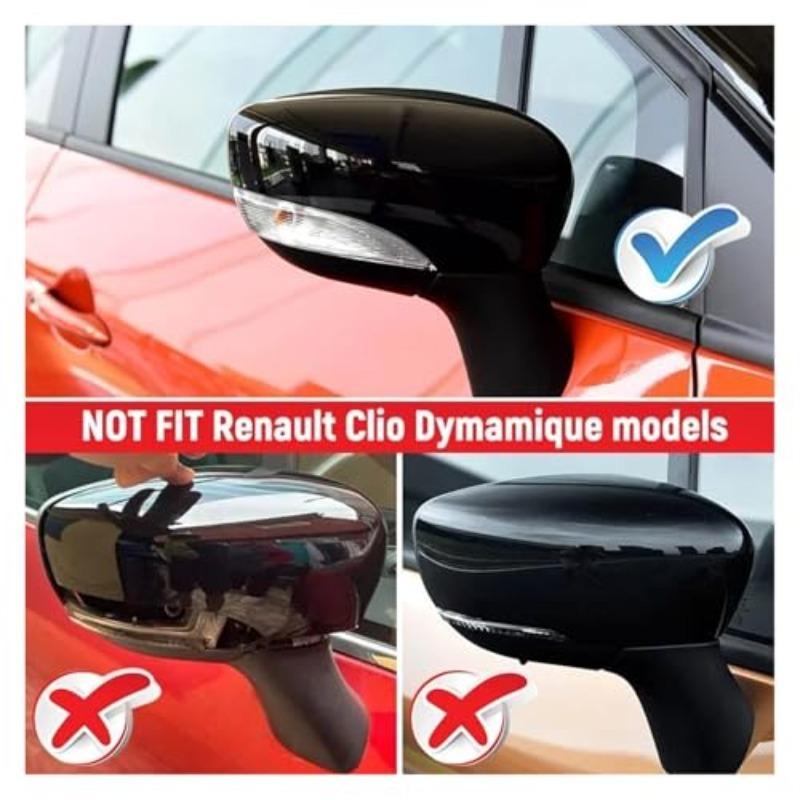 Blank Svart/Vit Bil Sidodörr Backspegelkåpa För Renault Clio 4 Mk4 / Zoe / Captur 2012- Dörr Sidobackspegelkåpa