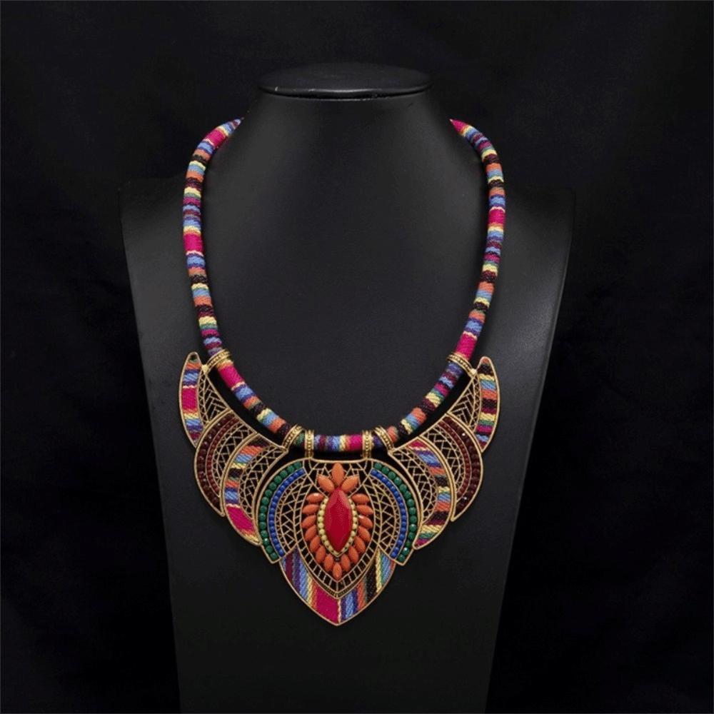 3Pcs/Set Ethnic Style Bohemian Necklace Retro Leisure Necklace Fashion Indian Choker  Gift