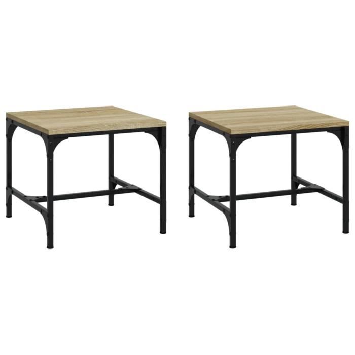 819405 vidaXL Side Tables 2 Pcs Sonoma Oak 40x40x35 Cm Engineered Wood