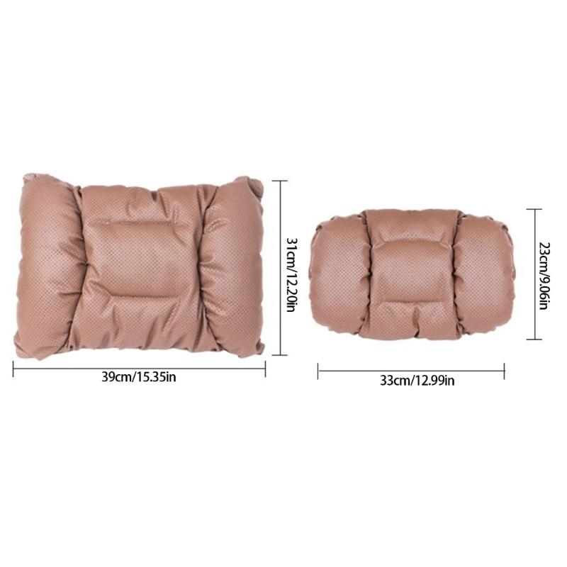 Adjustable Premium Car Seat Headrest Cushion And Lumbar Support Pillow For Drivers Long Trip Fatigue Relief Universal