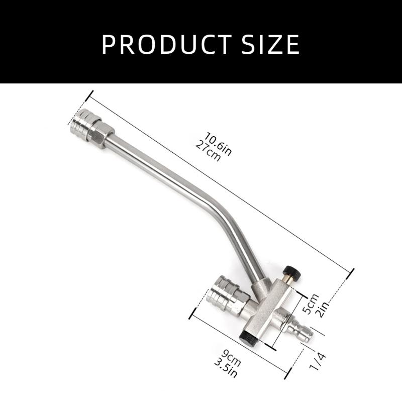 Double Lances Pressure Washer Wand for Foam Cannons Car Cleaner Accessories Stainless Steel Double Tip Attachment