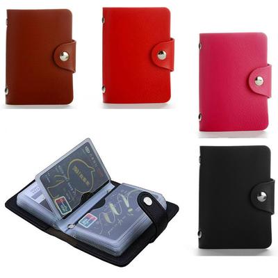 Mode PU Leder 24 Bits Id Karte Halter Karte Fall Männer Frauen Kredit Pass Rfid Geldbörse Brieftasche Tasche
