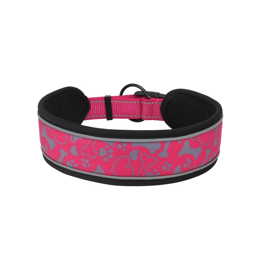 Reflective Dog Collar Soft Padded Breathable Nylon Adjustable Pet Collars for Girl Male Female Small Medium Large Dogs Training