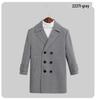 Boys' Wool Blend Plaid Overcoat with Suit Collar - Quilted, Warm, Mid-Length Trench for Autumn/Winter
