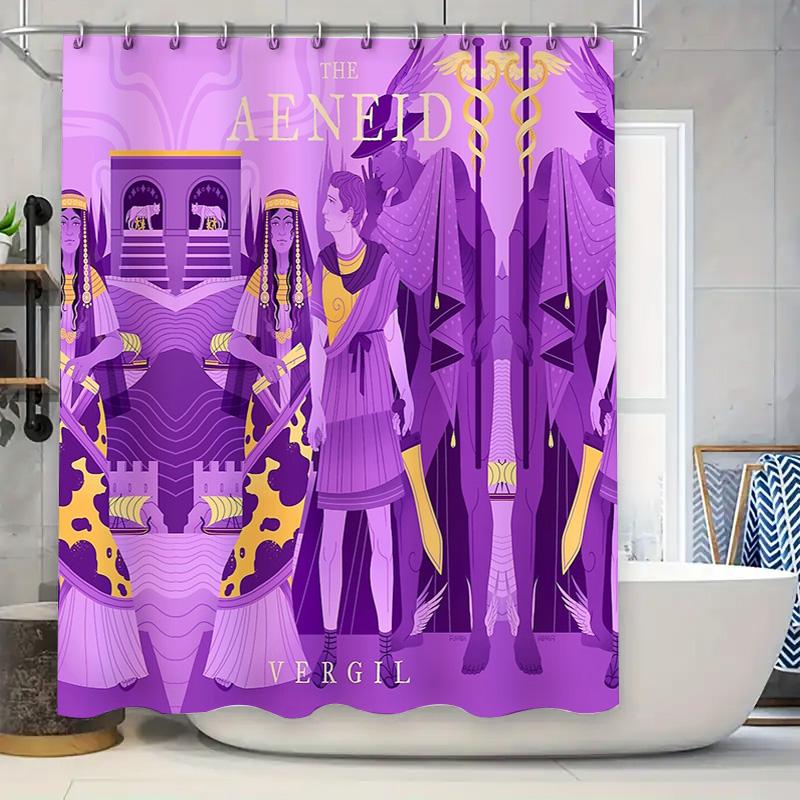 

Ancient Greek Mythology Shower Curtain Roman Empire God Zeus Poseidon Decor Bath Curtain Home Decor Wall Tapestry Gift W60H190(CM)-1 Pcs