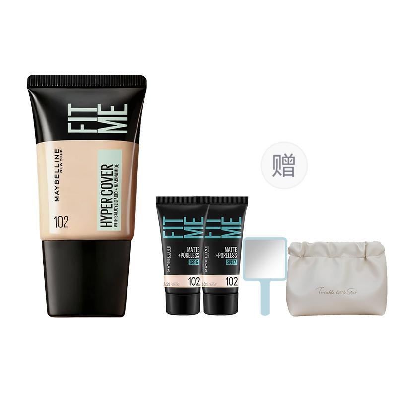 Maybelline Liquid Concealer Maybelline Customized Foundation Flawless Edition 18ml-102 Flawless Edition 18mlFoundation 5ml2Makeup MirrorCosmetic Bag розовый