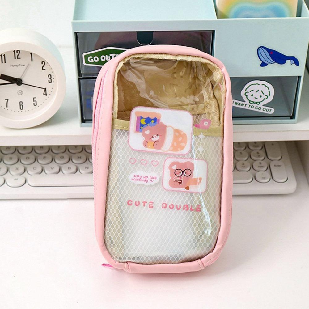 Multilayer Pencil Case Large Capacity Pen Box Cartoon Pen Bag  School Office