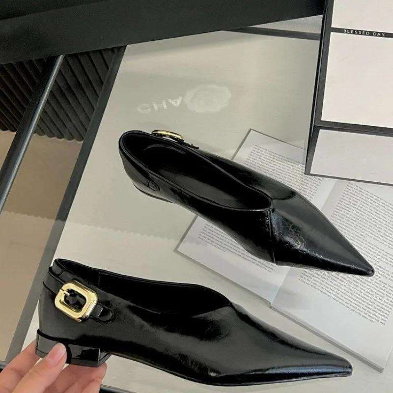 Fashion Fashion High Heels for Women New High Quality Square Toe Zipper Low Heel Leather Shoes Casual Trend Hot Selling Women's Shoes