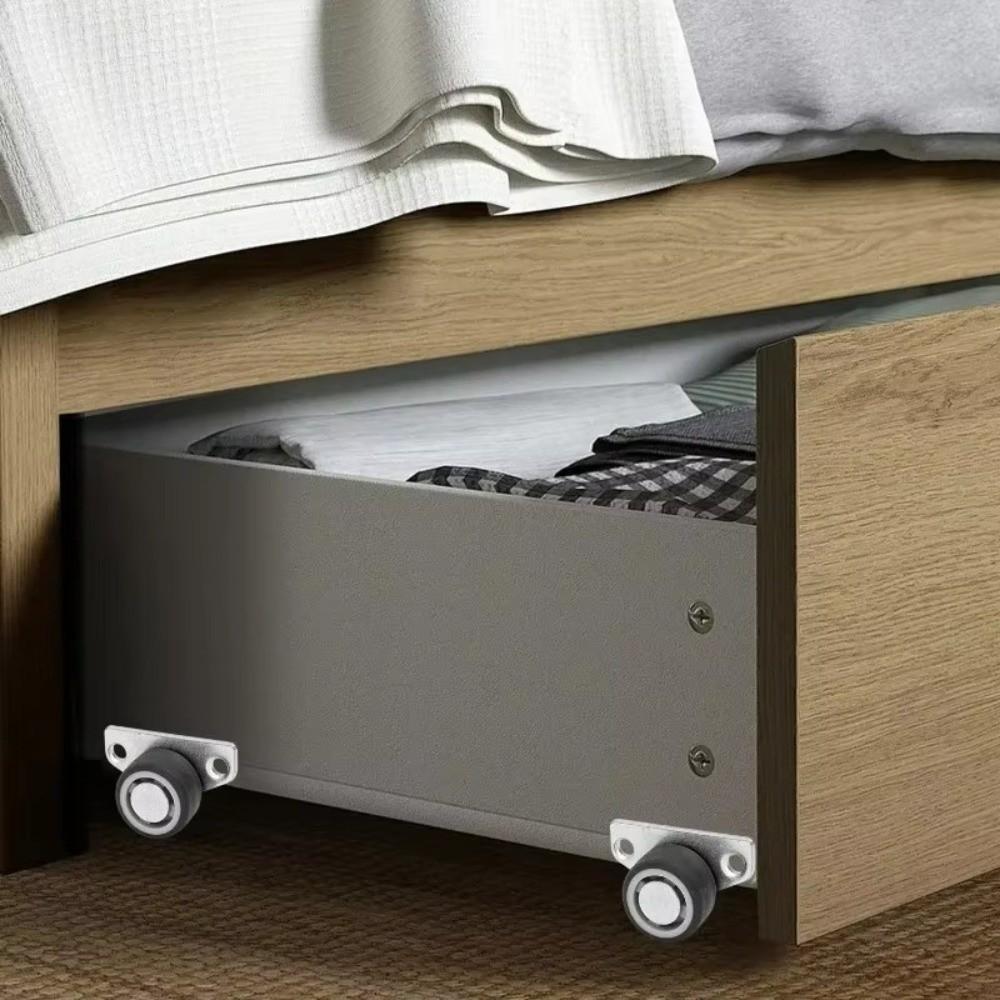 Mini Directional Track Pulley Silent Rubber Furniture Casters  For Trolley Drawer Kitchen Cabinets